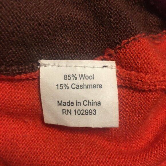 TWINKLE BY WENLAN Brown/Purple/Red Cropped Argyle Wool French Bulldog Sweater SM - Picture 6 of 8